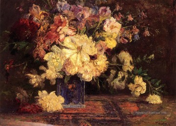 Nature morte aux pivoines Fleur impressionniste Theodore Clement Steele Peinture à l'huile